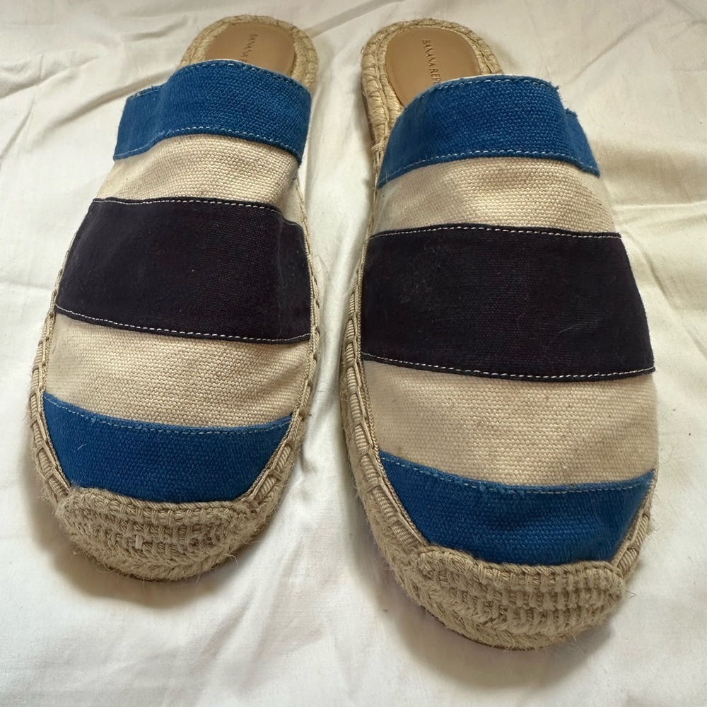 Banana republic blue, black, white espadrilles loafers. Size 10 - Picture 6 of 6